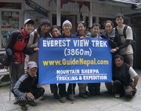 Happy Clients of Everest view Trek